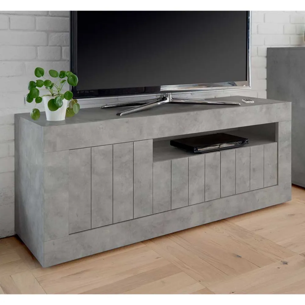 Wohnen Tv & Hifi-Möbel|Lowboards<Stylisches TV Element in Dekor Beton - Emalika