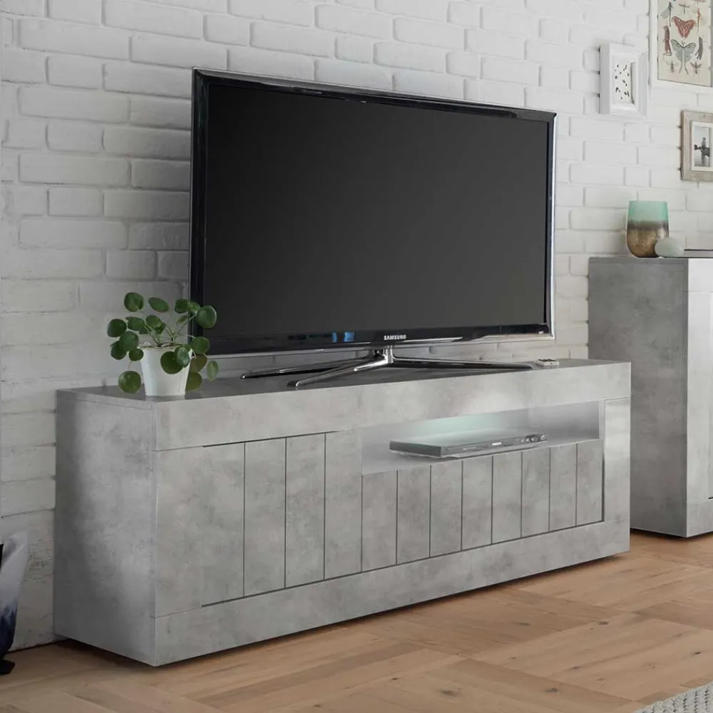 Wohnen Tv & Hifi-Möbel|Lowboards<Stylisches TV Element in Dekor Beton - Emalika