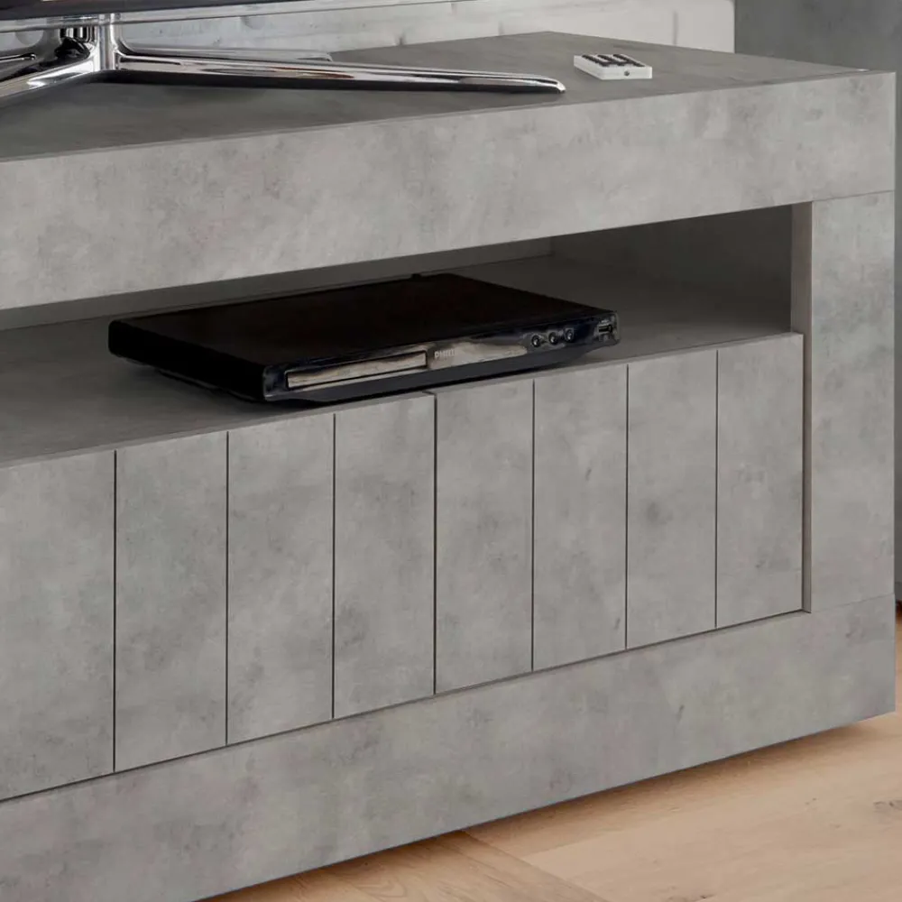 Wohnen Tv & Hifi-Möbel|Lowboards<Stylisches TV Element in Dekor Beton - Emalika