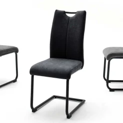 Wohnen Sessel<Swingstühle in dunklem Grau - Lacrunia (4er Set)
