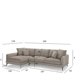 Wohnen Sofas<Taschenfederkern Eckcouch in Beige - Kosmyna