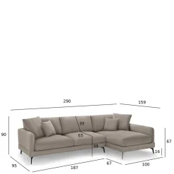 Wohnen Sofas<Taschenfederkern Eckcouch in Beige - Kosmyna