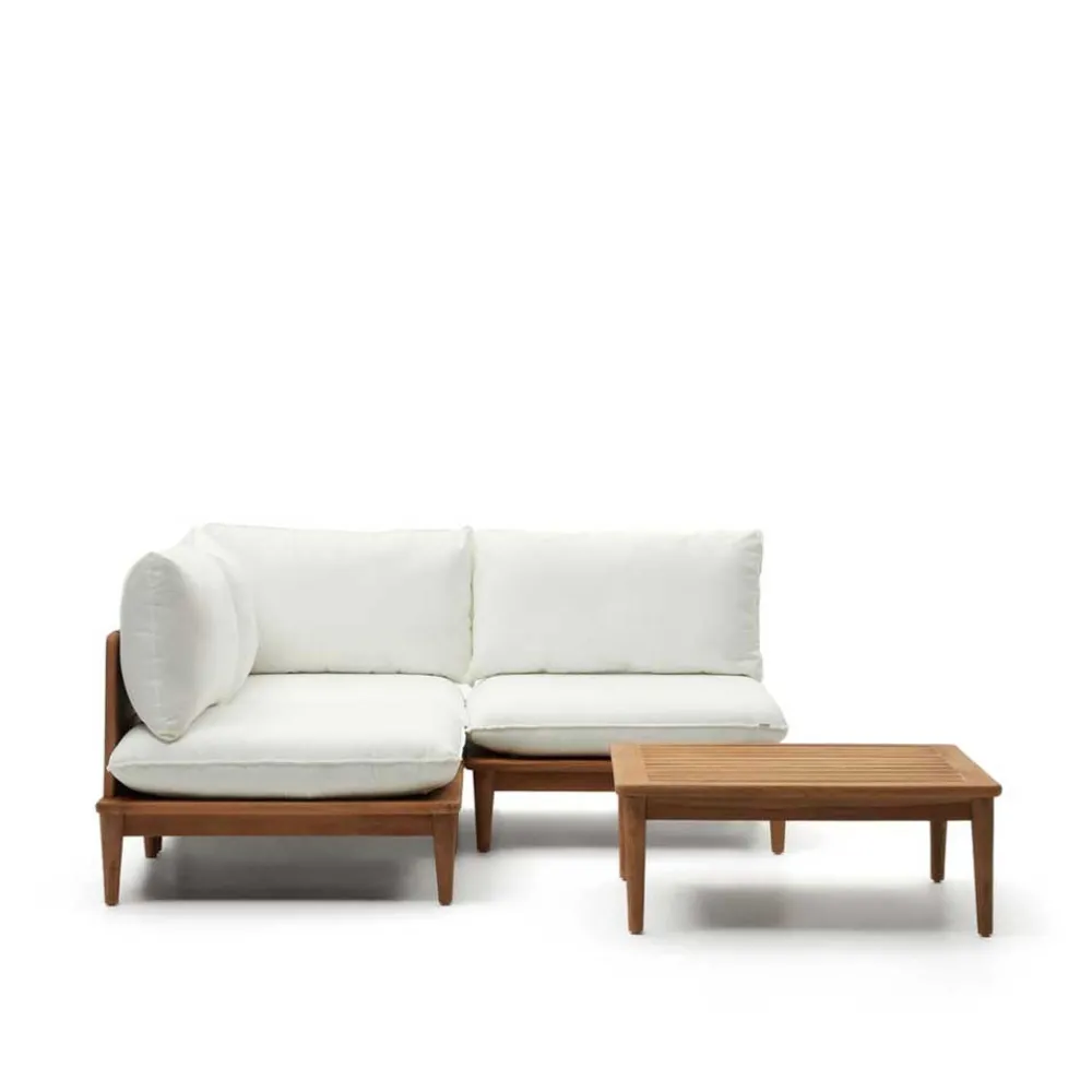 Wohnen Sitzgruppe<Teak Lounge mit Couchtisch Set - Palm (vierteilig)