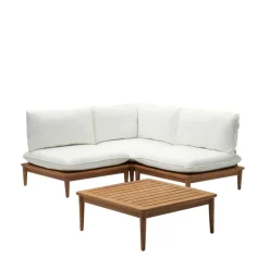 Wohnen Sitzgruppe<Teak Lounge mit Couchtisch Set - Palm (vierteilig)