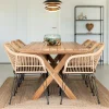 Wohnen Sitzgruppe<Teak Recyclingholz Esstisch & Stühle - Placer (siebenteilig)