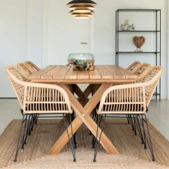 Wohnen Sitzgruppe<Teak Recyclingholz Esstisch & Stühle - Placer (siebenteilig)