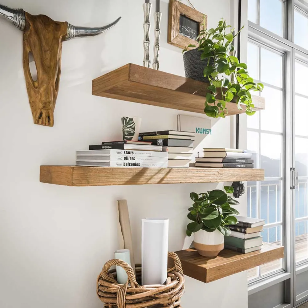 Wohnen Regale<Teak Wandboard mit 4 cm Stärke - Palium