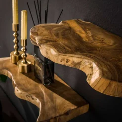 Wohnen Regale<Teak Wandboard Trio mit Naturkanten - Matthis (dreiteilig)