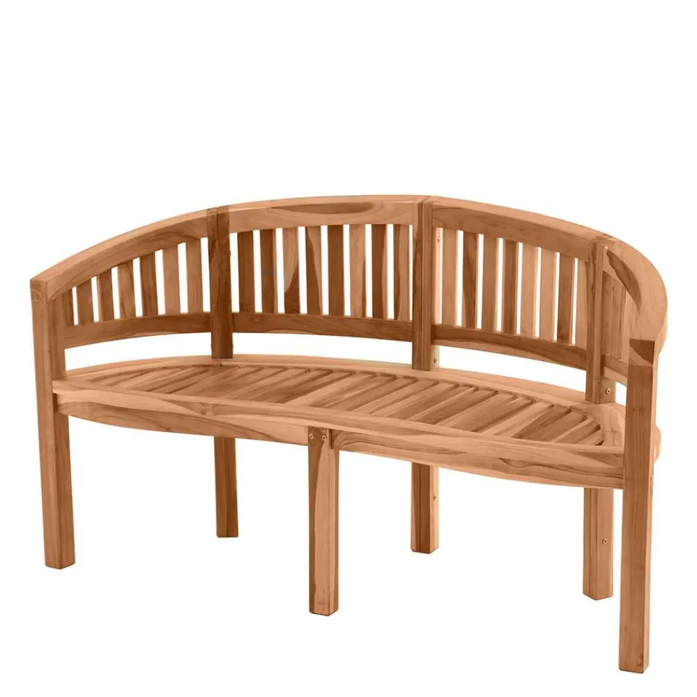 Wohnen Sitzbank<Teakholz Bananenbank für Garten 150x86x61 - Klahuma