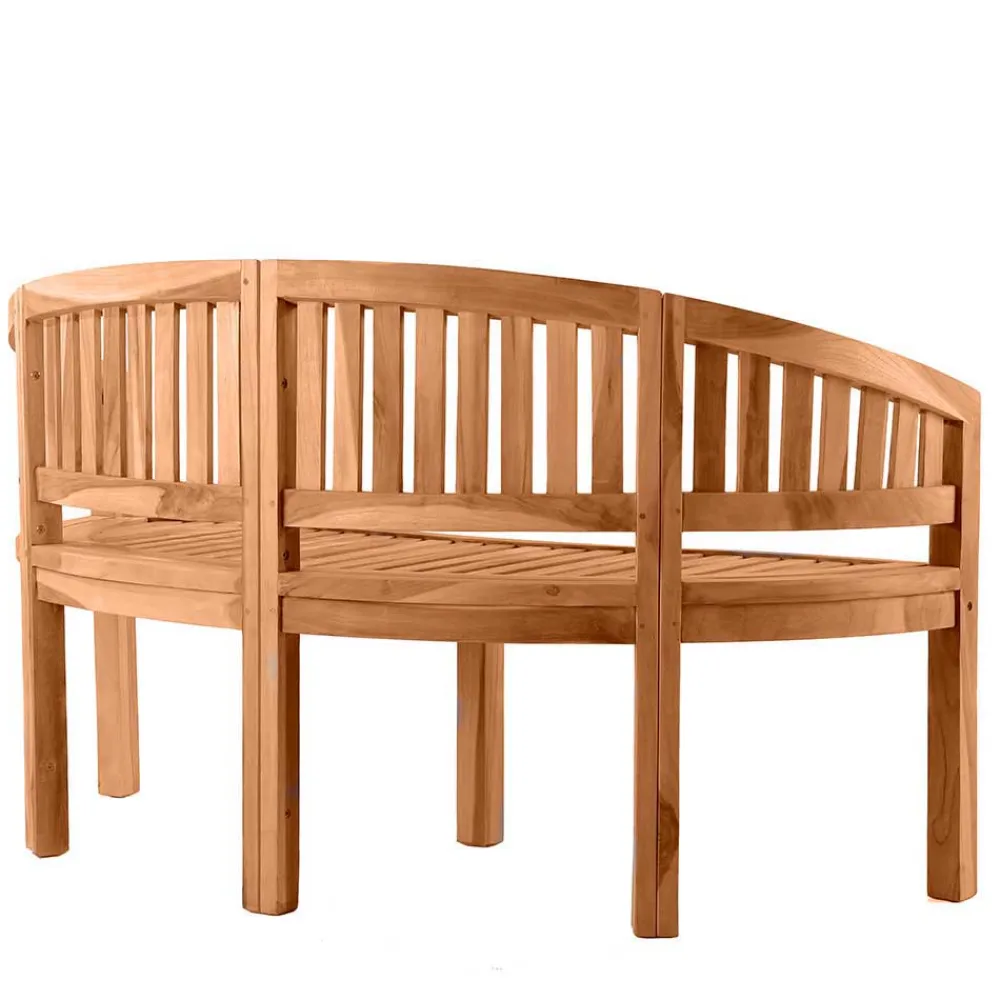 Wohnen Sitzbank<Teakholz Bananenbank für Garten 150x86x61 - Klahuma