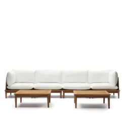 Wohnen Sitzgruppe<Teakholz Lounge modular & 2 Couchtische - Palm (sechsteilig)