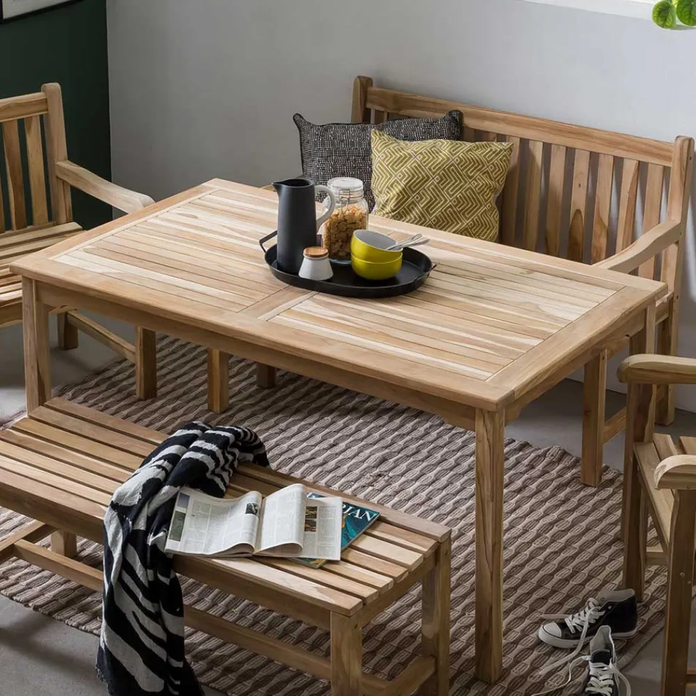 Wohnen Sitzgruppe<Teakholz Möbelset für den Garten - Klahuma (fünfteilig)
