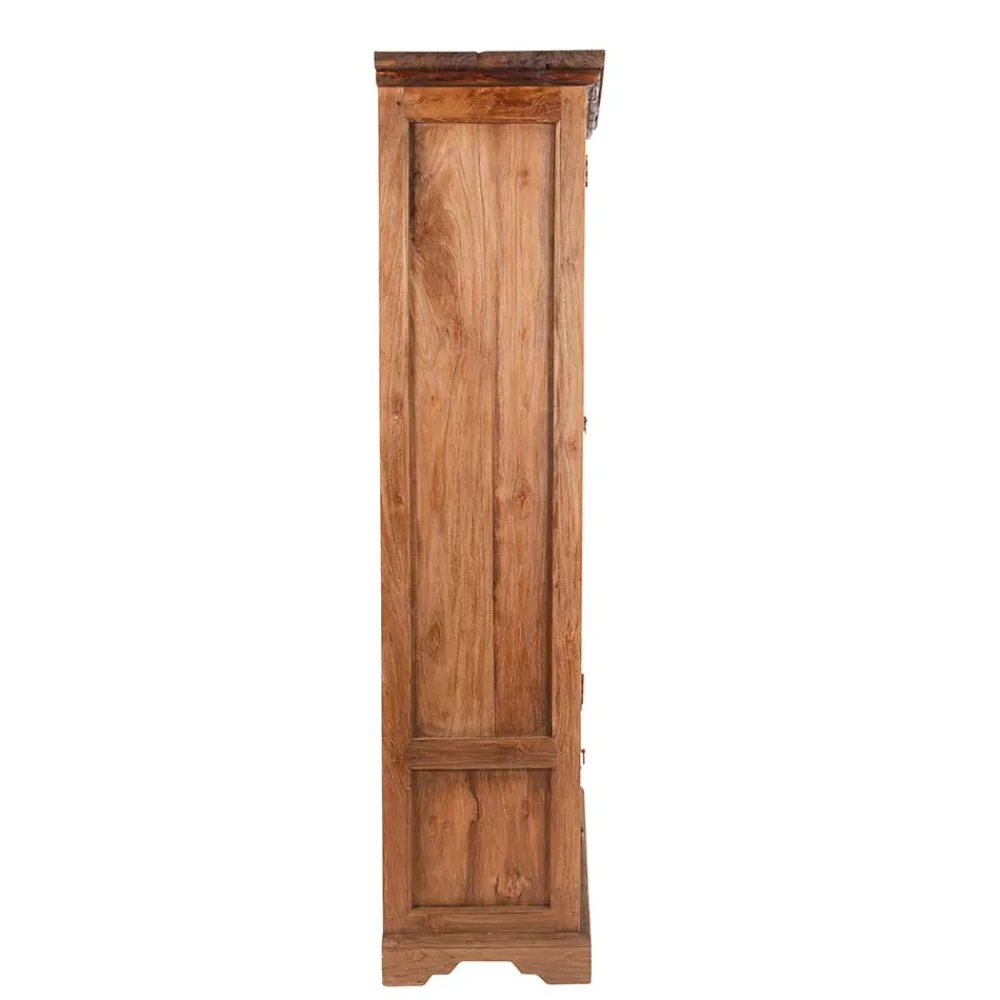 Wohnen Schränke<Teakholz Vitrinenschrank Mangato im Landhausstil