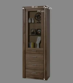 Wohnen Wohnwände<Teilmassive Wohnzimmermöbel aus Wildeiche - Maila (vierteilig)