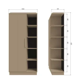 Wohnen Vitrinen<Teilmassiver Schrank in Schlammfarben - Isle