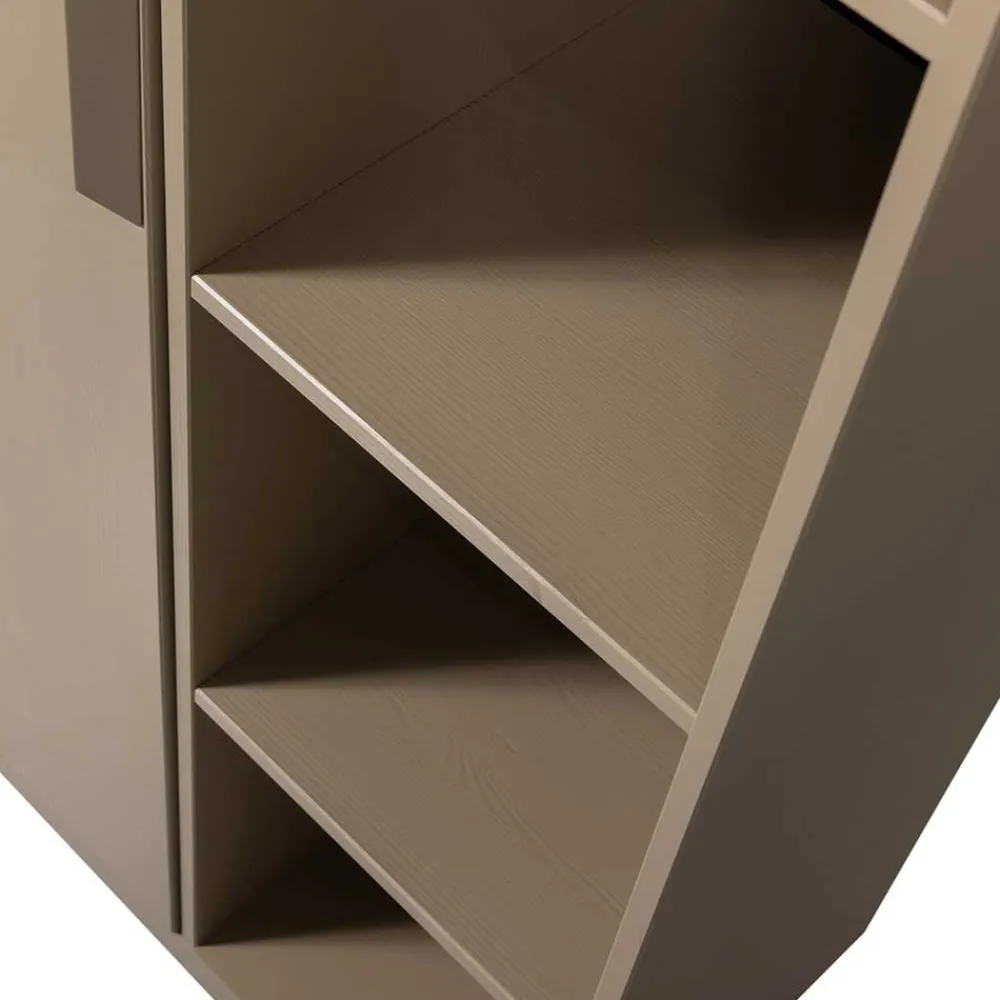 Wohnen Vitrinen<Teilmassiver Schrank in Schlammfarben - Isle