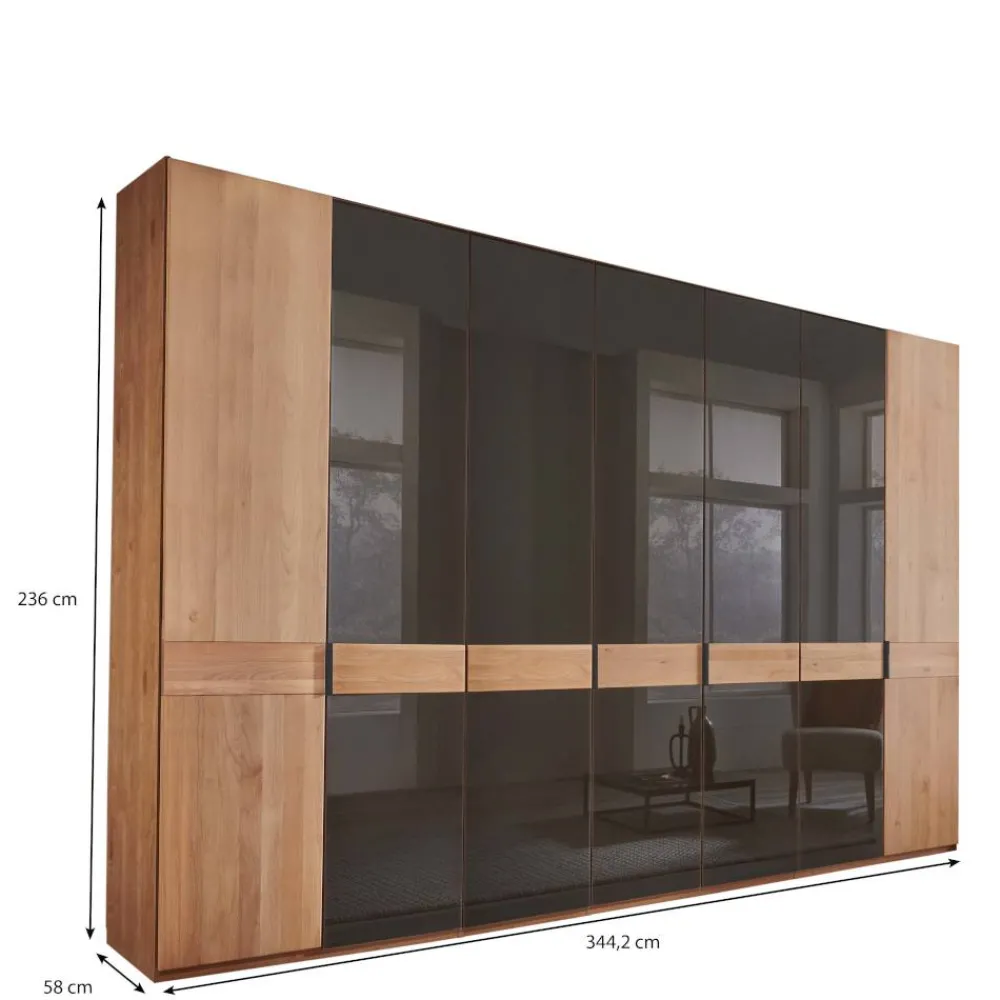 Wohnen Kleiderschränke|Schränke<Teilmassiver Schrank mit sieben Türen - Hung