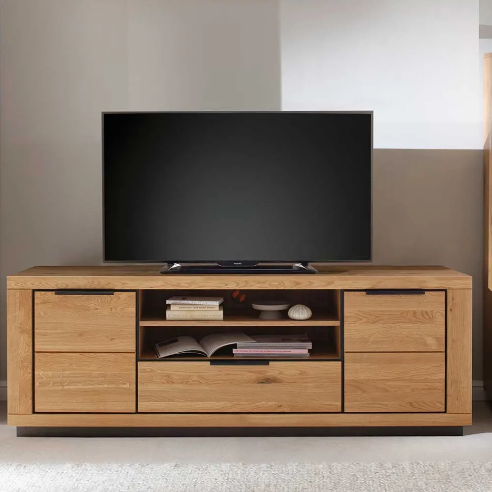 Wohnen Tv & Hifi-Möbel|Lowboards<Teilmassives TV Board in Wildeiche und Schwarz - Vlacoma