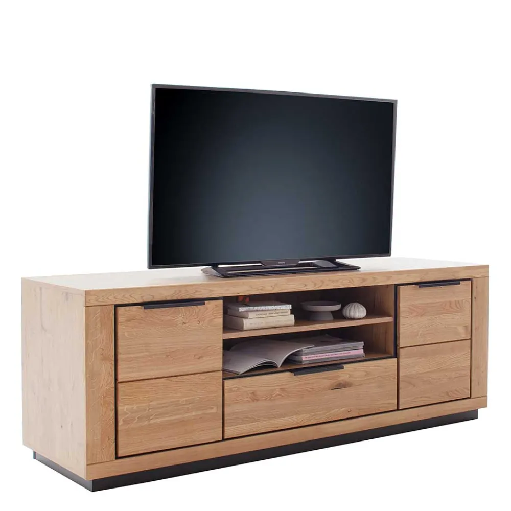 Wohnen Tv & Hifi-Möbel|Lowboards<Teilmassives TV Board in Wildeiche und Schwarz - Vlacoma