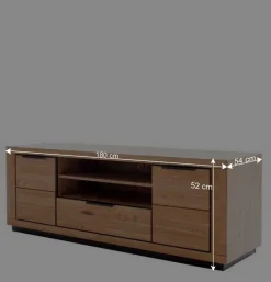 Wohnen Tv & Hifi-Möbel|Lowboards<Teilmassives TV Board in Wildeiche und Schwarz - Vlacoma