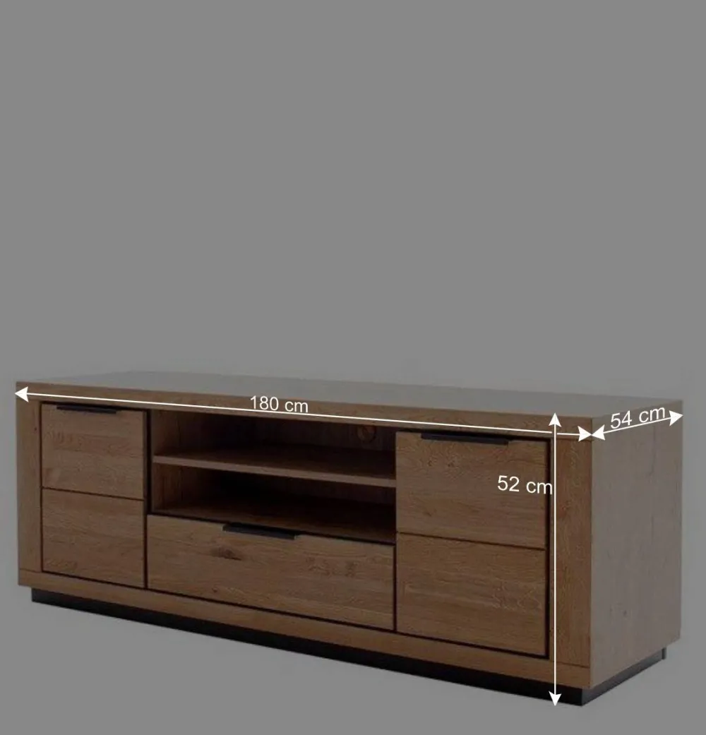 Wohnen Tv & Hifi-Möbel|Lowboards<Teilmassives TV Board in Wildeiche und Schwarz - Vlacoma