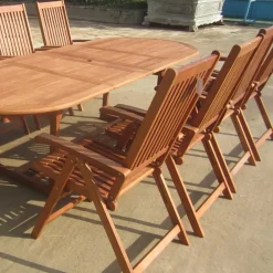 Wohnen Sitzgruppe<Terrassen Essgruppe Osilla mit Ausziehtisch (neunteilig)