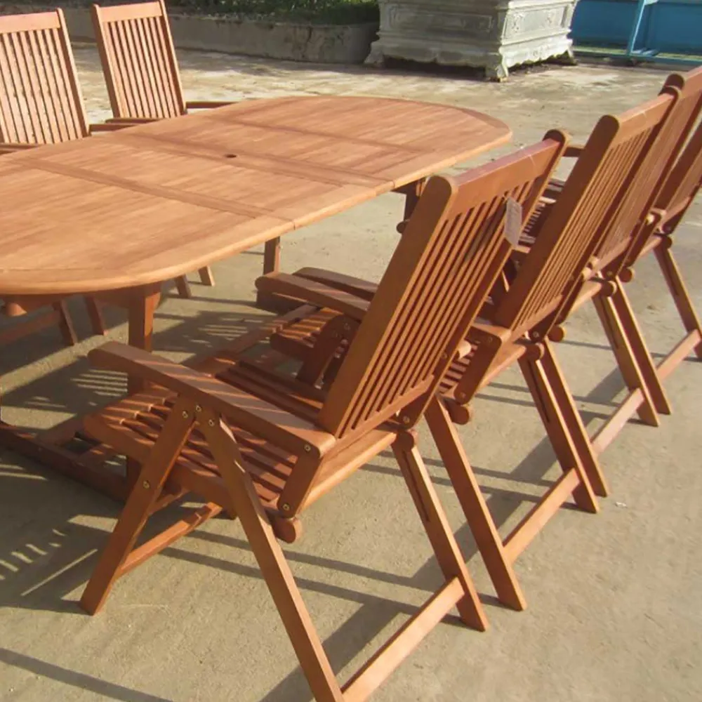 Wohnen Sitzgruppe<Terrassen Essgruppe Osilla mit Ausziehtisch (neunteilig)