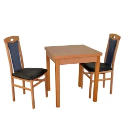 Wohnen Sitzgruppe<Tisch in Buche Natur & 2 Stühle - Coestraga (dreiteilig)