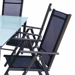 Wohnen Sitzgruppe<Tisch mit Klappstühlen für den Garten - Anlina (siebenteilig)