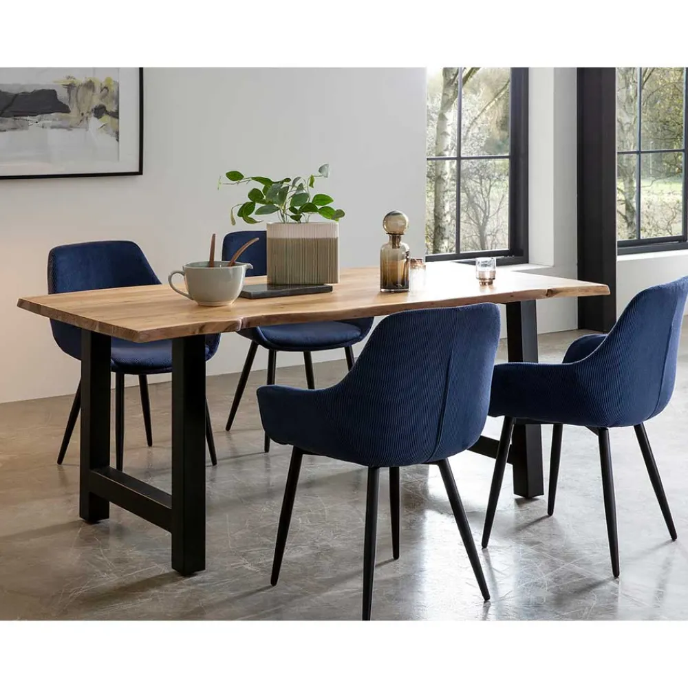 Wohnen Sitzgruppe<Tisch mit vier Tischsesseln Set - Cervena (fünfteilig)