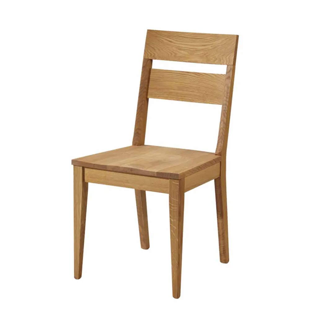 Wohnen Sitzgruppe<Tisch und Stuhl Set Likes aus Holz Wildeiche massiv (siebenteilig)