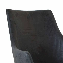 Wohnen Stühle<Tischsessel in Anthrazit Microfaser Bastiona mit Gestell Wildeiche