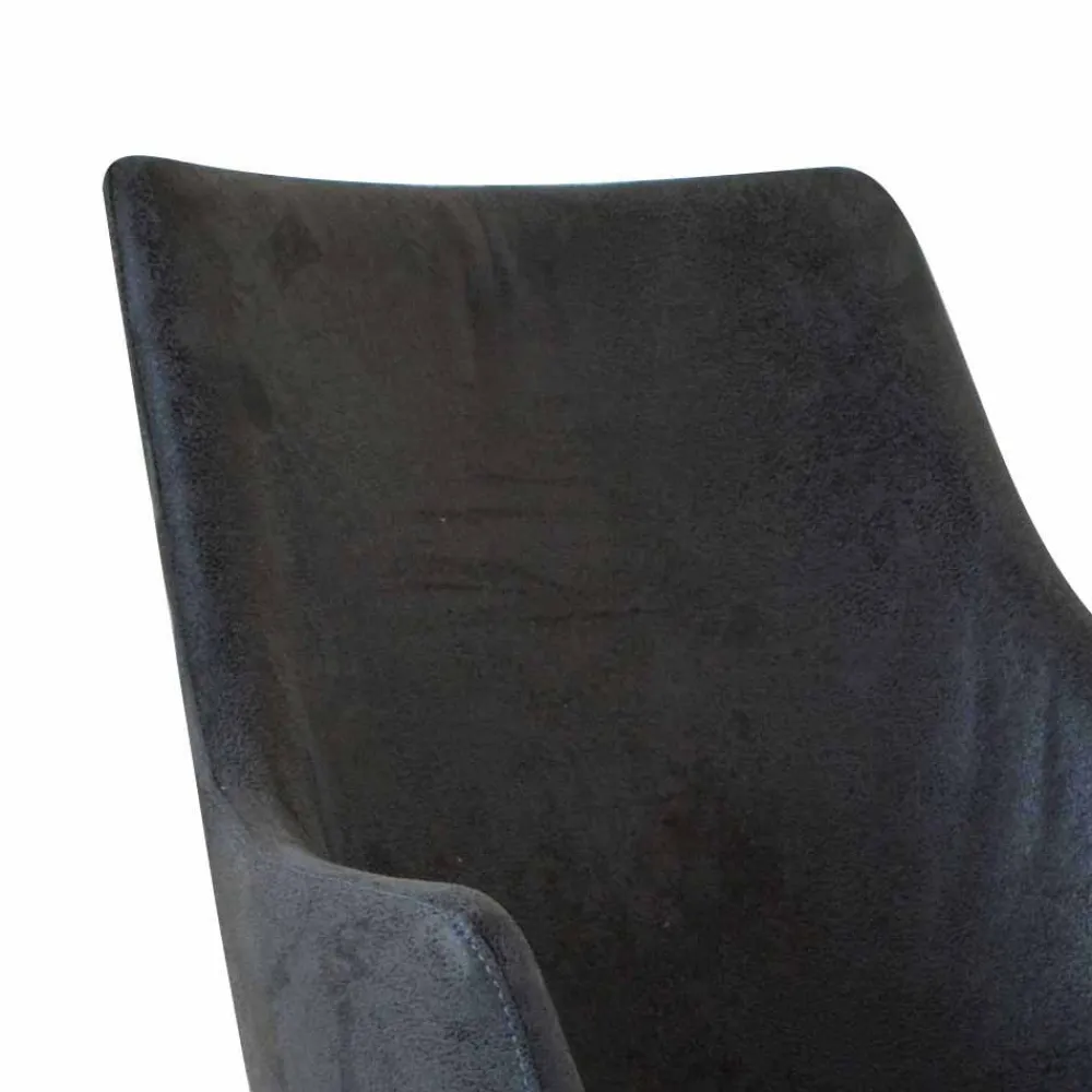 Wohnen Stühle<Tischsessel in Anthrazit Microfaser Bastiona mit Gestell Wildeiche