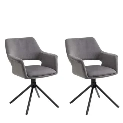 Wohnen Stühle<Tischsessel in Grau Cord - Marc (2er Set)