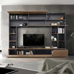 Wohnen Tv & Hifi-Möbel|Wohnwände<Tolle TV Wand in Nussbaum & Grau - Niels