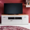 Wohnen Tv & Hifi-Möbel|Lowboards<Topp TV Element in Weiß & Wildeiche mit LED - Caldri