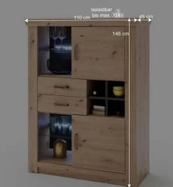 Wohnen Wohnwände<Topp Wohnzimmer Schränke Kombi - Wykina (vierteilig)