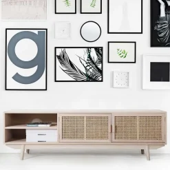 Wohnen Tv & Hifi-Möbel|Lowboards<Trend Design Lowboard mit Wiener Geflecht Türen - Oncinasa