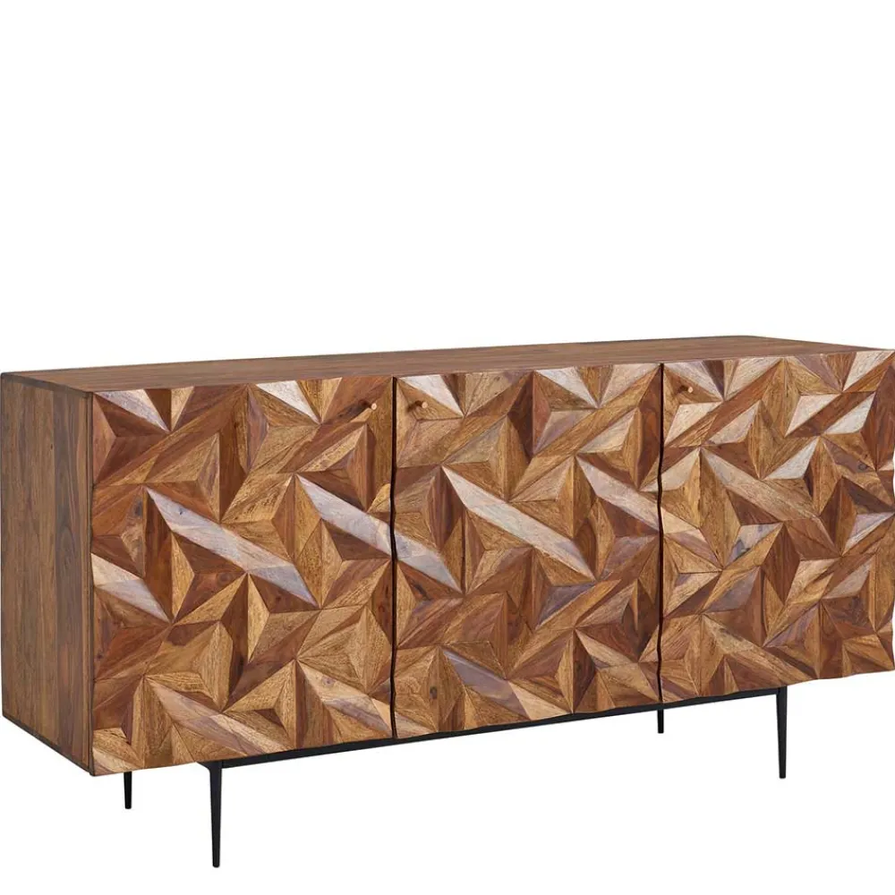 Wohnen Sideboards<Türen-Kommode aus Sheesham Massivholz - Akke