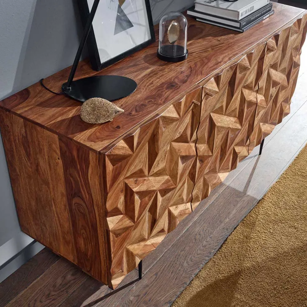 Wohnen Sideboards<Türen-Kommode aus Sheesham Massivholz - Akke