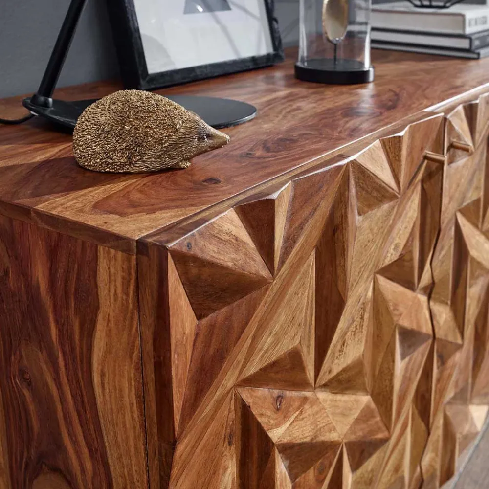 Wohnen Sideboards<Türen-Kommode aus Sheesham Massivholz - Akke