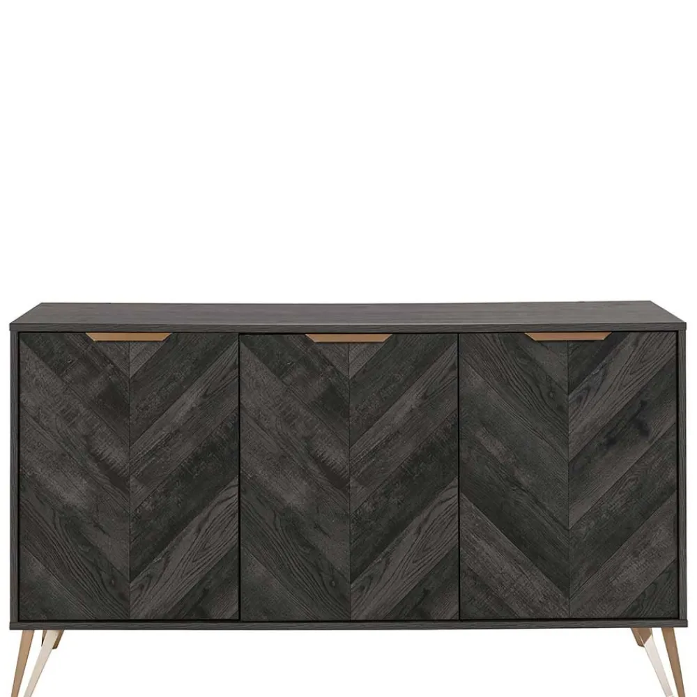 Wohnen Sideboards<Türen-Kommode in Holzoptik Black Wash - Salivi V