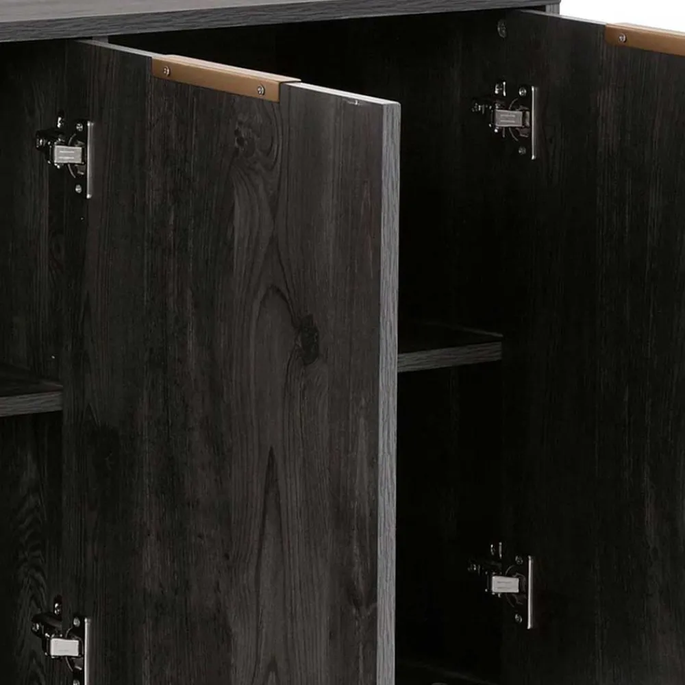 Wohnen Sideboards<Türen-Kommode in Holzoptik Black Wash - Salivi V