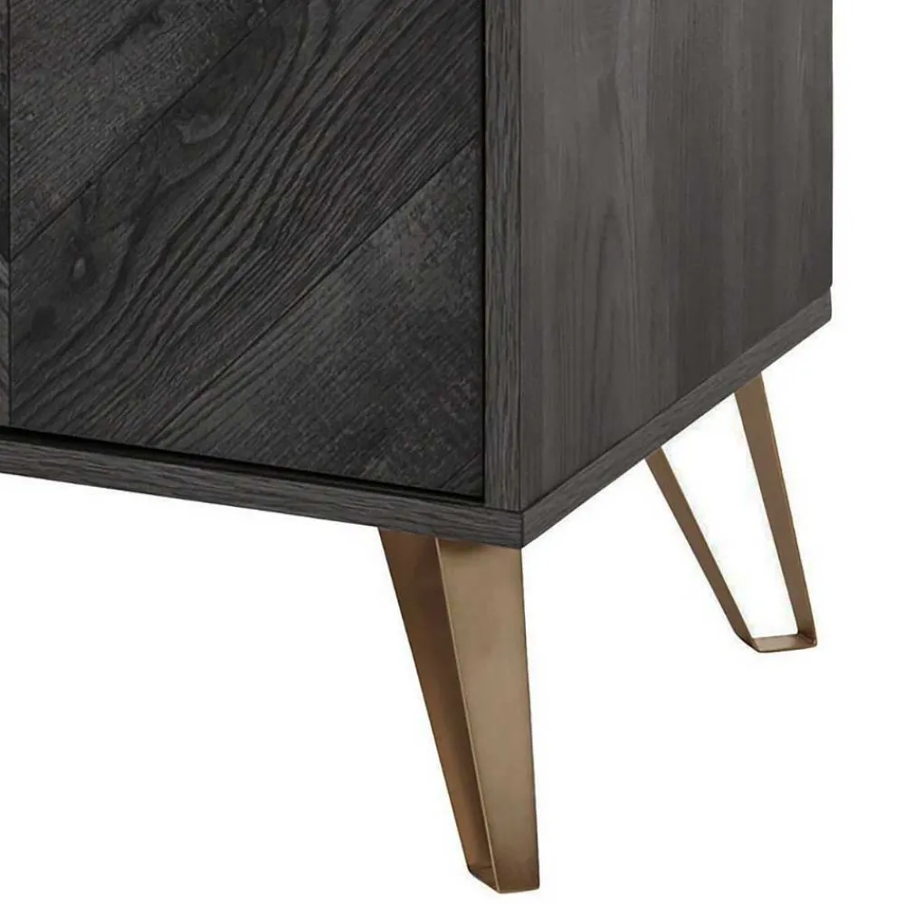 Wohnen Sideboards<Türen-Kommode in Holzoptik Black Wash - Salivi V