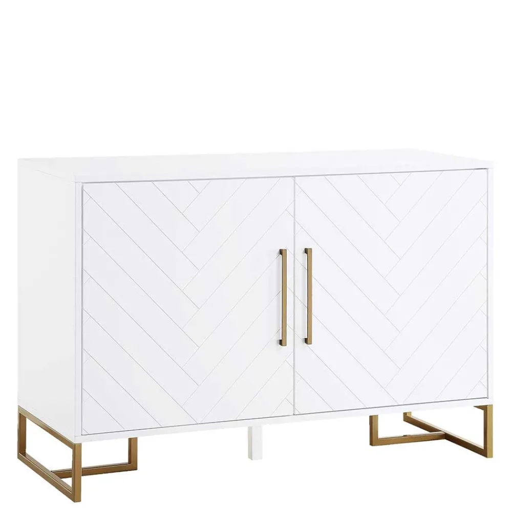 Wohnen Sideboards<Türen-Kommode in Weiß und Gold - Nigava