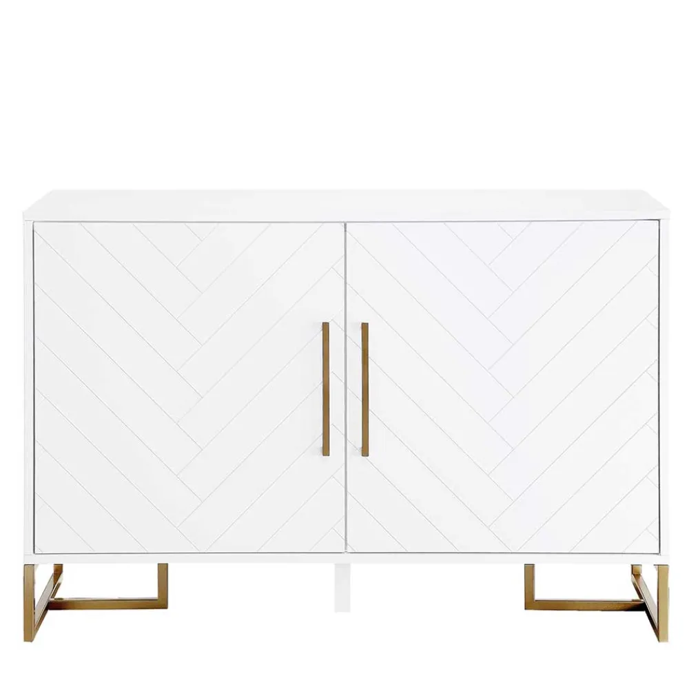 Wohnen Sideboards<Türen-Kommode in Weiß und Gold - Nigava
