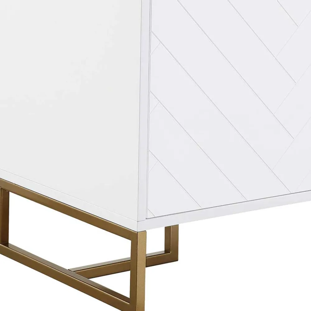 Wohnen Sideboards<Türen-Kommode in Weiß und Gold - Nigava