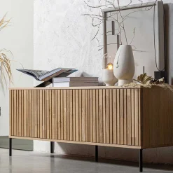 Wohnen Tv & Hifi-Möbel|Lowboards<Türen-Sideboard in Eiche & Schwarz - Banyo