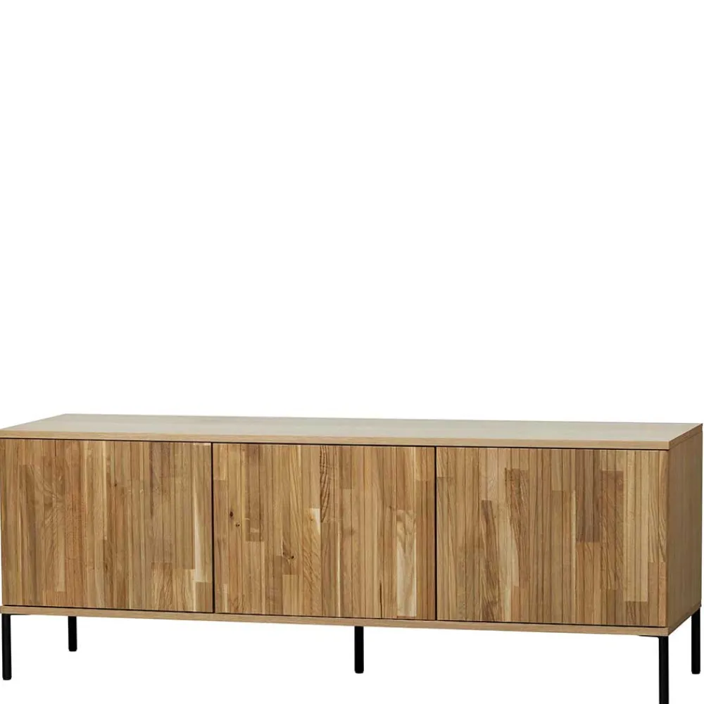 Wohnen Tv & Hifi-Möbel|Lowboards<Türen-Sideboard in Eiche & Schwarz - Banyo