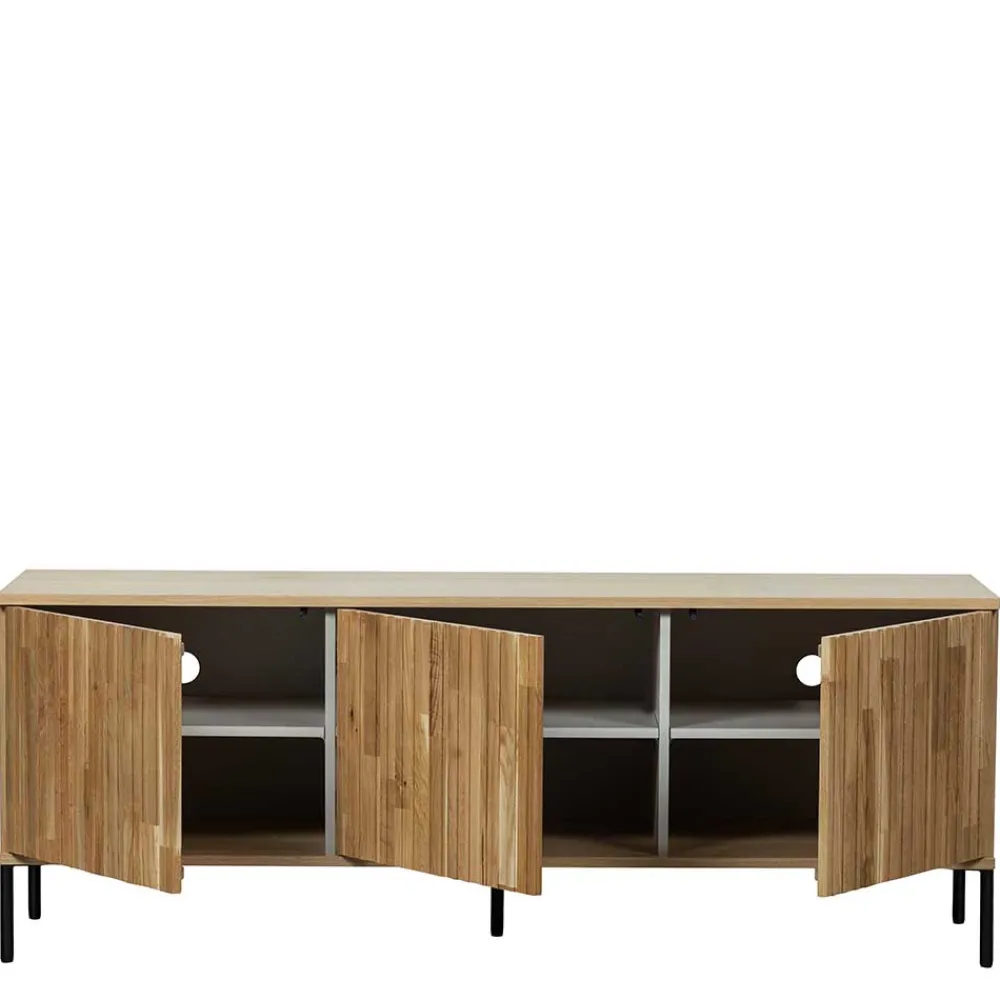 Wohnen Tv & Hifi-Möbel|Lowboards<Türen-Sideboard in Eiche & Schwarz - Banyo